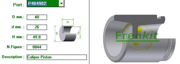 Brake caliper piston front P404902