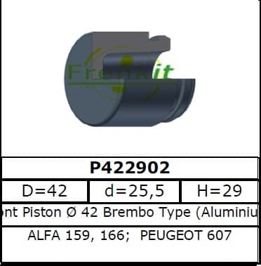 Brake caliper piston rear P422902