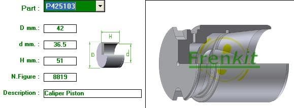 Brake caliper piston rear P425103
