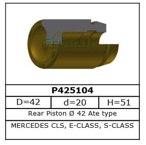 Brake caliper piston rear P425104
