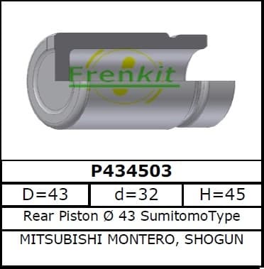 Brake caliper piston rear P434503