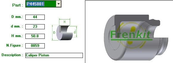 Brake caliper piston front P445001