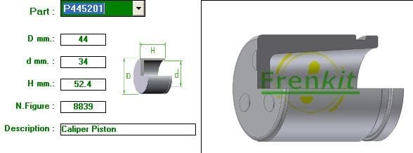 Brake caliper piston front P445201