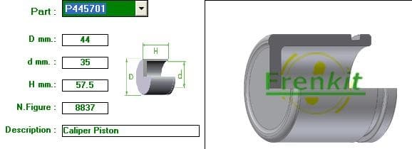 Brake caliper piston front P445701