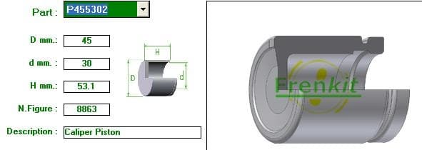 Brake caliper piston front P455302