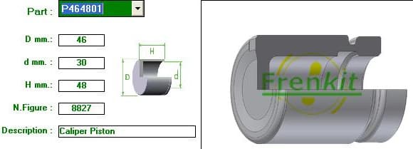 Brake caliper piston rear P464801