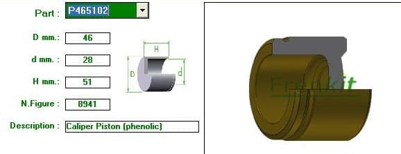 Brake caliper front repair kit P465102