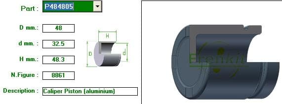 Brake caliper piston front P484805