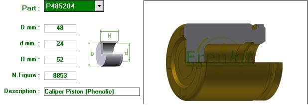 Brake caliper piston front P485204