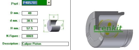 Brake caliper piston front P485701