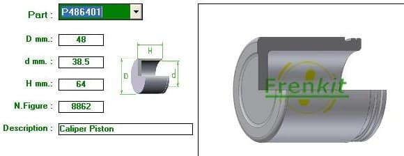 Brake caliper piston rear P486401