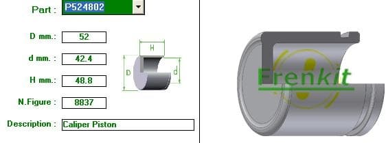 Brake caliper piston front P524802