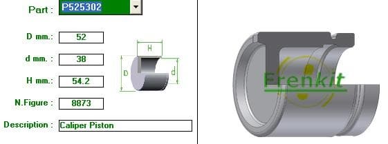 Brake caliper piston rear P525302