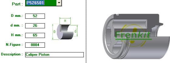 Brake caliper piston rear P526501