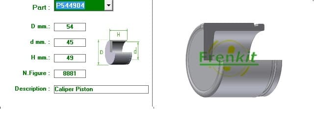 Brake caliper piston front P544904