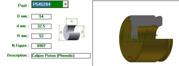 Brake caliper piston rear P545204