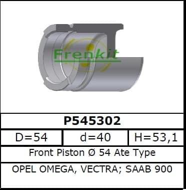 Brake caliper piston front P545302
