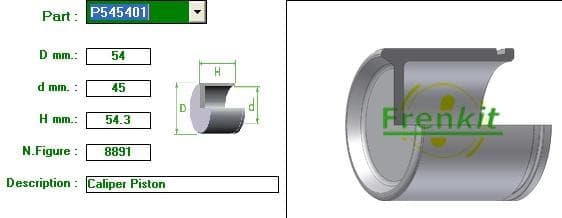 Brake caliper piston front P545401