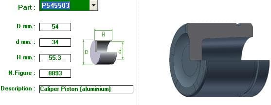 Brake caliper piston front P545503