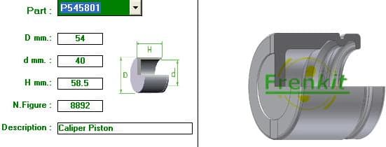 Brake caliper piston front P545801