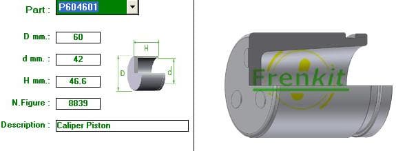 Brake caliper piston front P604601