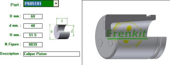Brake caliper piston front P605101