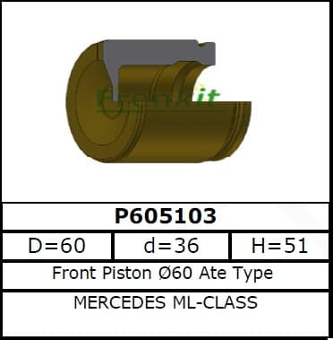 Brake caliper piston front P605103