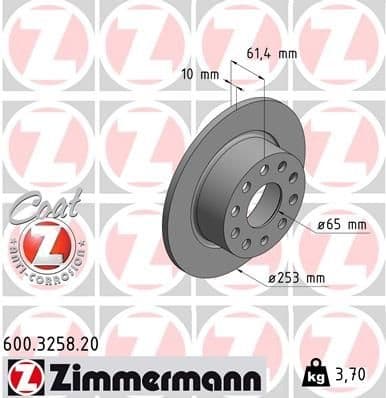 Brake Disc COAT Z 600.3258.20
