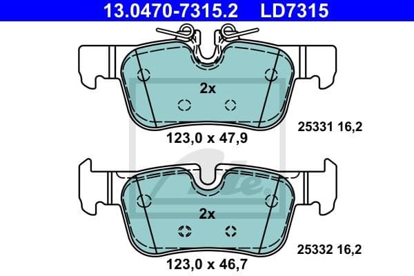 Brake Pad Set, disc brake ATE Ceramic 13047073152