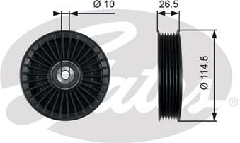 Deflection/Guide Pulley, V-ribbed belt T36212