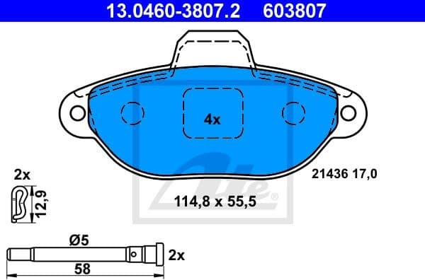 Brake Pad Set, disc brake 13.0460-3807.2