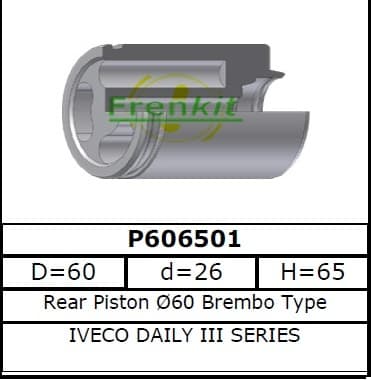 Brake caliper piston rear P606502