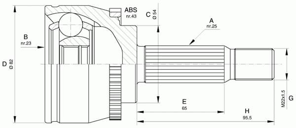 CV joint outer PRJ382