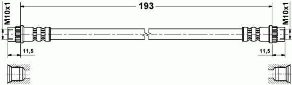 Brake hose rear PU21.144