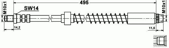 Brake hose front PU21.146
