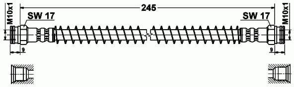 Brake hose rear PU21.150