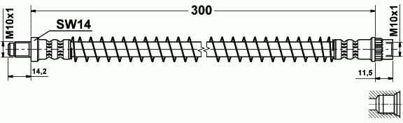 Brake hose rear PU21.153