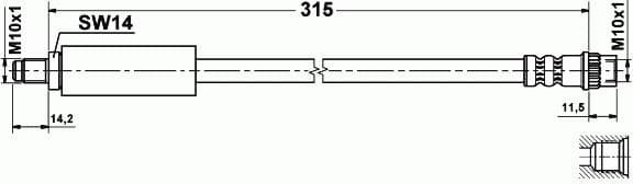 Brake hose front RT21.134BR