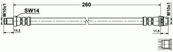 Brake hose rear RT21.155
