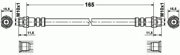 Brake hose rear RT21.189