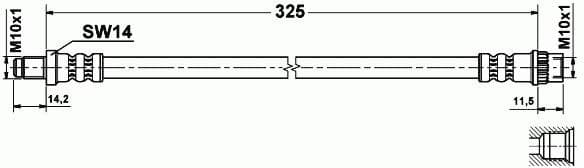 Brake hose rear RT21.198