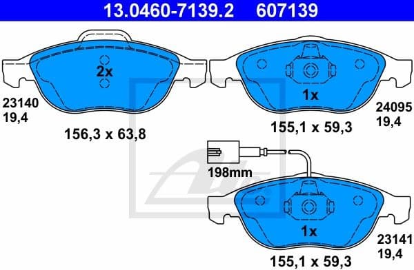 Brake Pad Set, disc brake 13.0460-7139.2