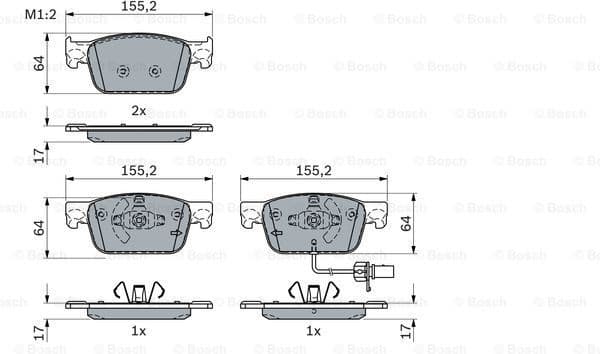 Brake Pad Set, disc brake 0 986 424 433