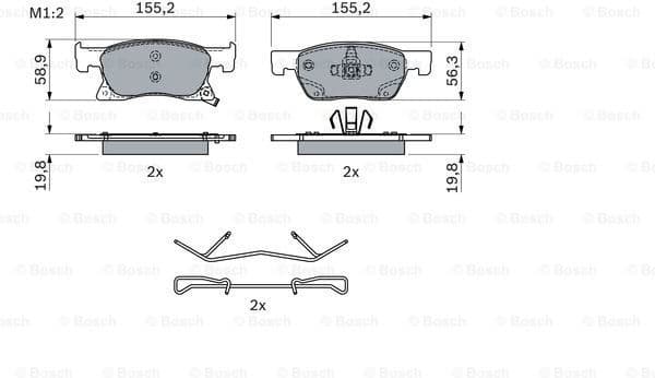 Brake Pad Set, disc brake 0 986 424 332