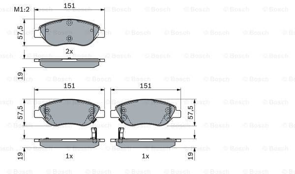 Brake Pad Set, disc brake 0 986 424 042