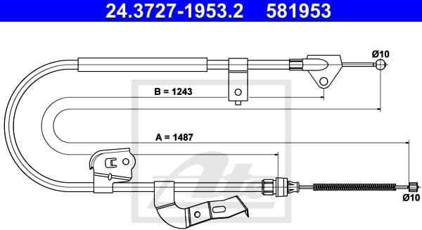 Cable Pull, parking brake 24.3727-1953.2