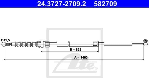 Cable Pull, parking brake 24.3727-2709.2