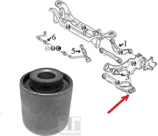 Silentblock rear axle 00224453