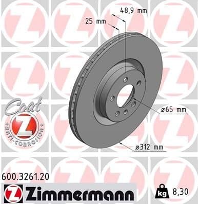 Brake Disc COAT Z 600.3261.20