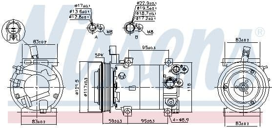 Compressor, air conditioning ** FIRST FIT ** 890682
